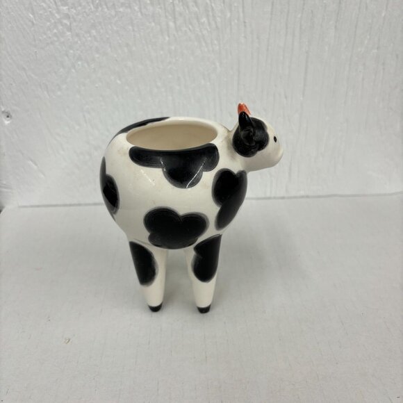 Small Ceramic Pottery Cow Mini Succulent Air Plant Pot Planter Farmhouse Kitsch - Picture 3 of 9